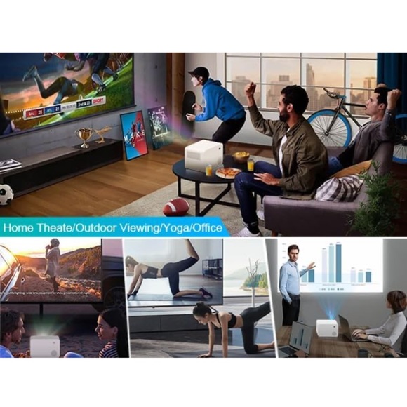 1080P HD Projector, Compatible with iOS/Android/PC/XBox/PS4/TV Stick/HDMI/USB - Picture 4 of 8